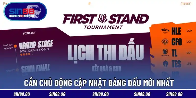 Cần chủ động cập nhật bảng đấu mới nhất 